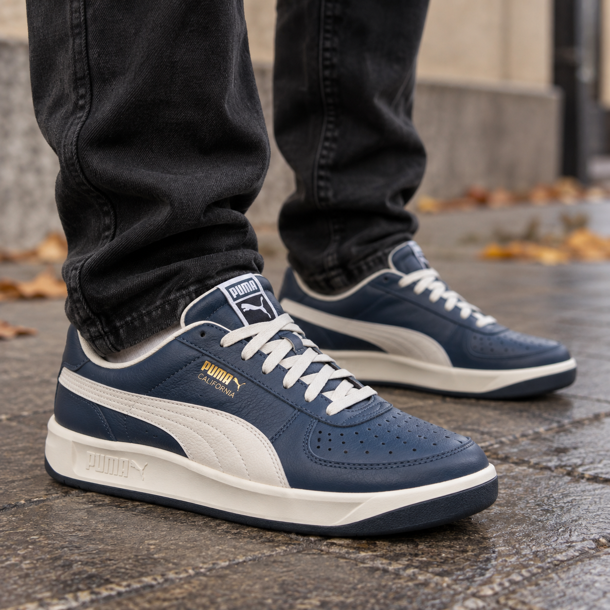 Puma California Vintage — крупный план на ноге