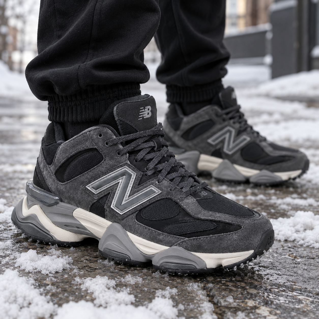New Balance 9060 High — крупный план на ноге